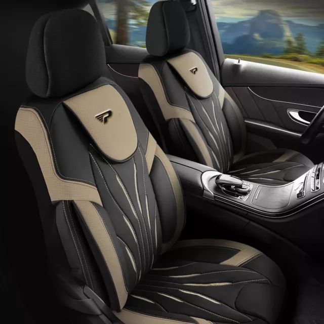 Autositzbezüge Sitzbezug passend für CHEVROLET TRAX PARS(1+1) schwarz beige