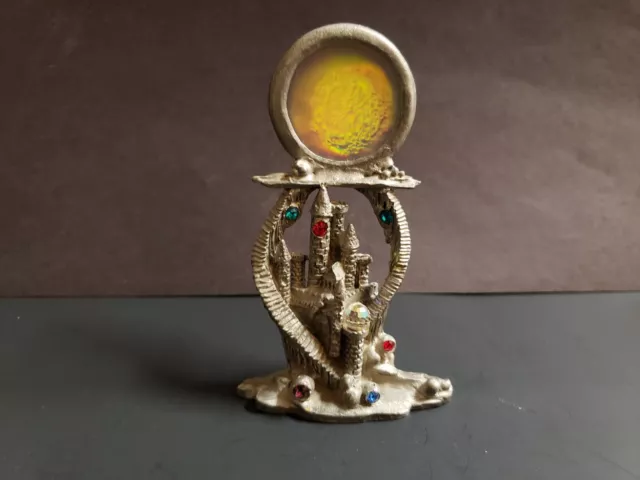 Pewter Castle Figurine Hologram Moon & Gems
