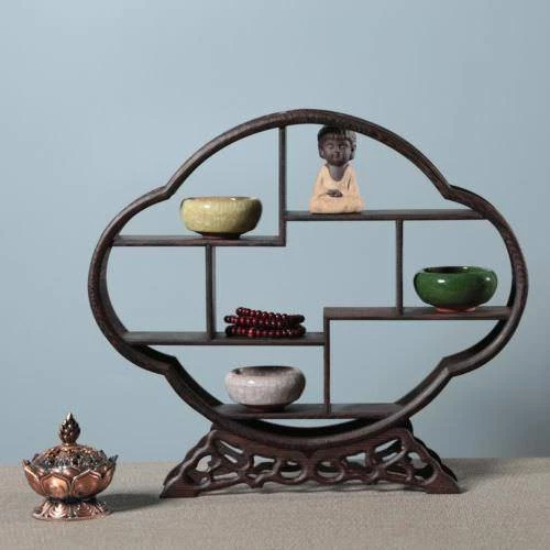 Pretty wood Stand /SHELF For Netsuke / Snuff Bottles Or Curios NR 01