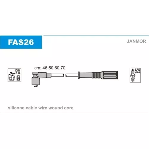 JANMOR Kit de câbles d'allumage pour FIAT FAS26