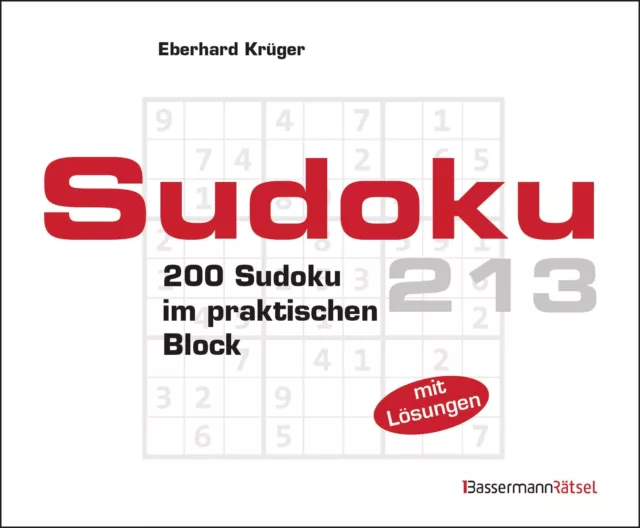 Sudokublock 213 ~ Eberhard Krüger ~  9783809447139