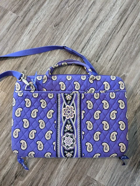 Vera Bradley Computer Bag Hard Shell Laptop Case Briefcase Royal Purple Paisley