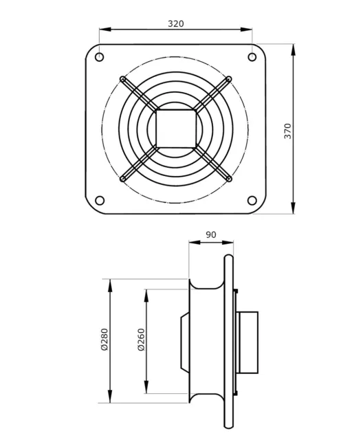 Wandventilator Industrieventilator Fensterlüfter dalap RAB TURBO Ø250mm 8110 3