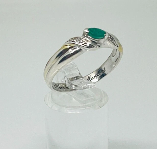 Anello Con Zirconi Taglio Smeraldo Gialli Scintillanti In Argento Sterling 925 Esclusivo Per
