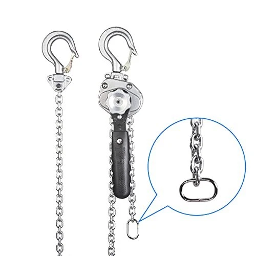 Amarite Mini Lever Chain Hoist 1/2 ton，Small Come Along 1100 lbs 5ft Lift