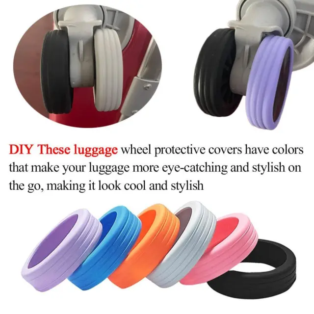 1/4/8Pcs Silicone Luggage Wheel Covers T0J3