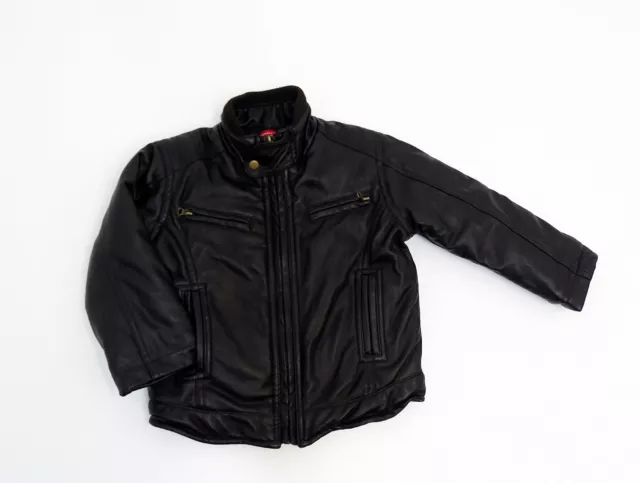 Lederjacke Gianna Mae gesteppt Übergangsjacke Biker Kunstleder schwarz Gr. 92