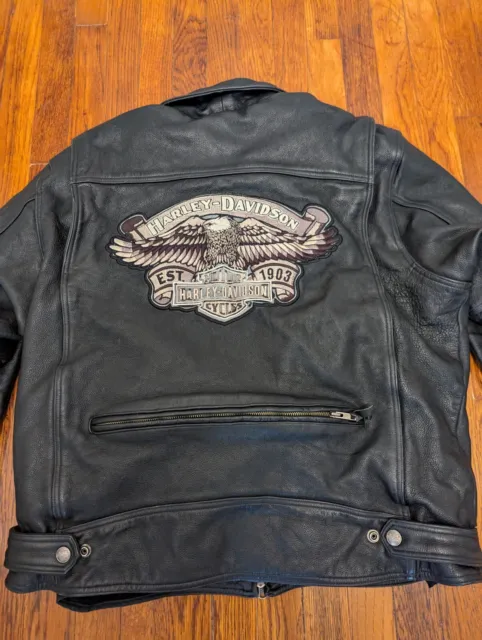 HARLEY DAVIDSON OLD Forge Leather Motorcycle Jacket 97004-08VM RARE ...