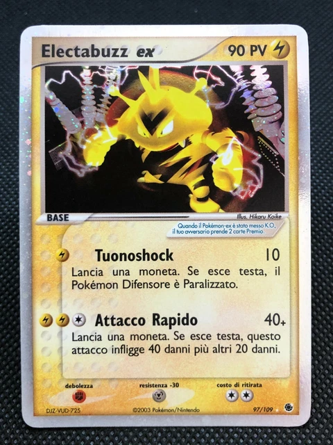Pokemon EX Ruby & Sapphire Electabuzz ex 97/109 EX Sandstorm Wailord ex 100/100 3