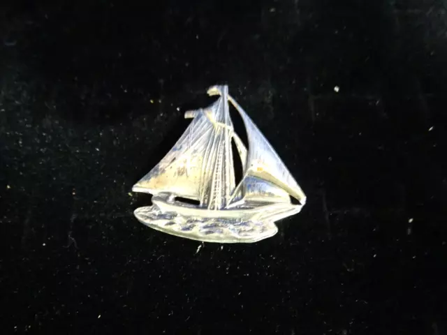 Vintage Tall Ship Sterling Silver Lapel Pin 4.0g