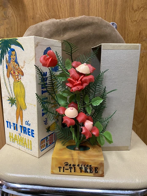 Rare weird odd vintage ti-ti tree of gag Hawaii kitchy oddity gift Boobs