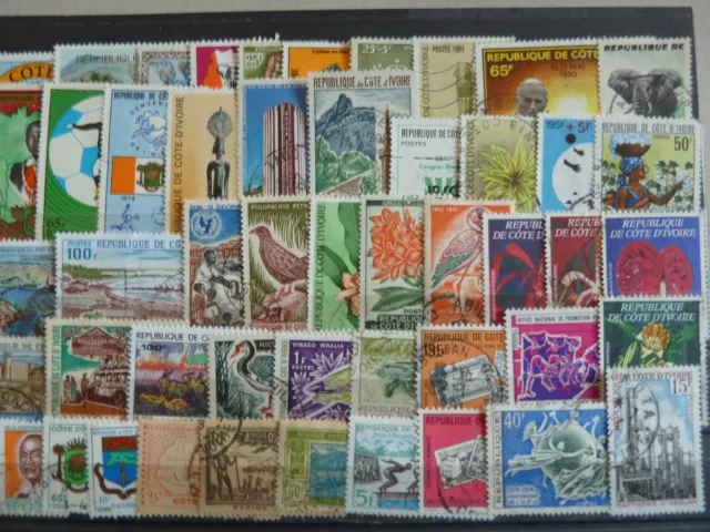 Cote D'ivoire Lot De 50 Timbres  Tous Differents