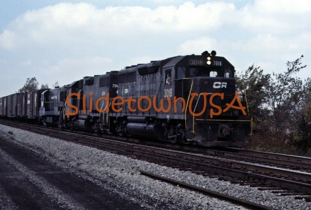 Vtg 1977 Orig Photo Train Slide 3016 CR Engine X2H007