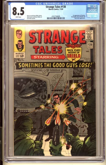 Strange Tales #138  CGC 8.5 WP VF+ Marvel Comics 1965 Nick Fury 1st app Eternity