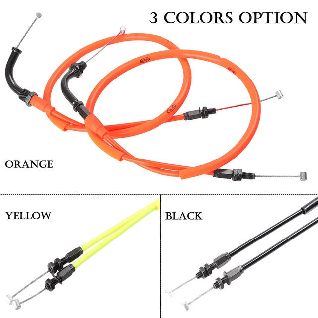 2pcs Orange Motorcycle Throttle Cables Wire Line For Honda CBR1000RR 2004-2007