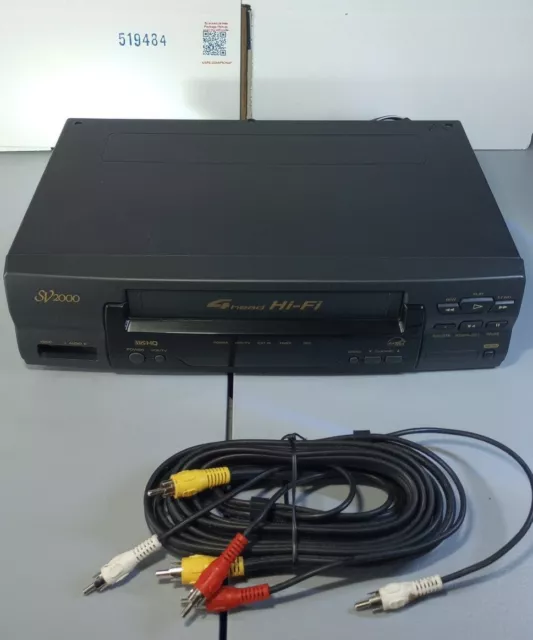 Sv2000 Svb106At21 Vcr 4 Head Hi Fi Vhs Video Cassette Recorder Tested Works