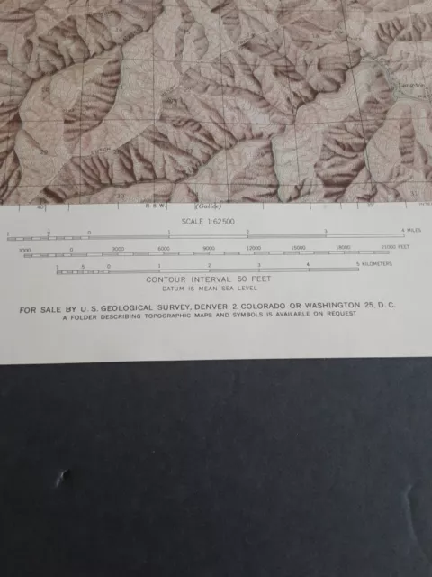 Dutchman Butte Oregon Original 1950 Usgs Map 17X21 Excellent Condition 3