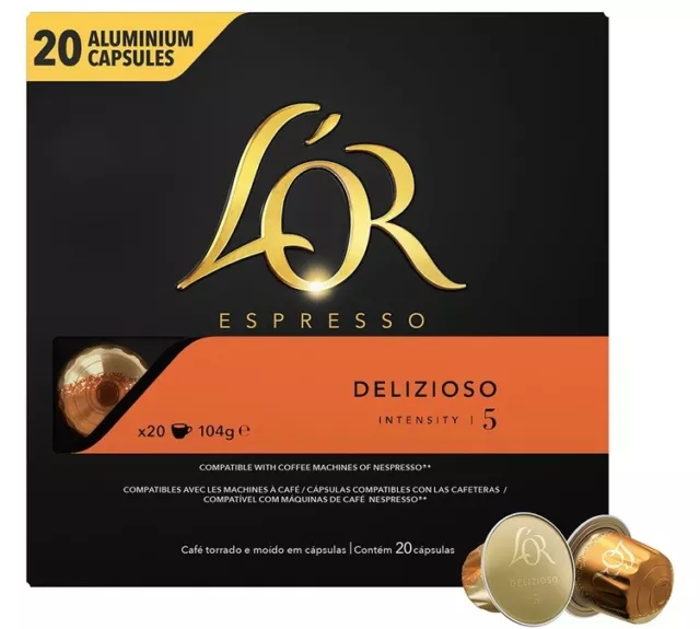 L'OR ESPRESSO Delizioso Intensité 5 - 20 capsules compatibles Nespresso