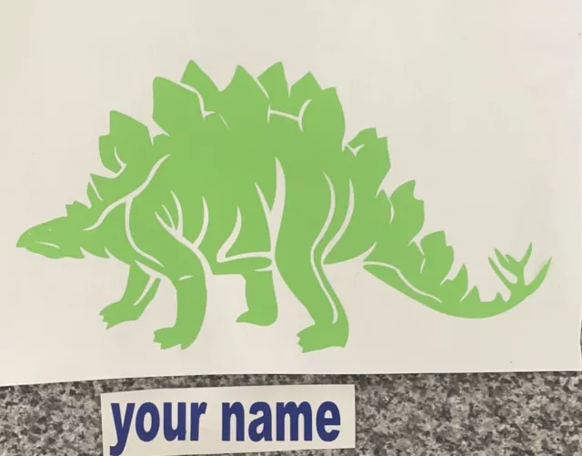 Personalised Dinosaur Bedroom Door Sticker Decal 200mm Wide Any Name…..