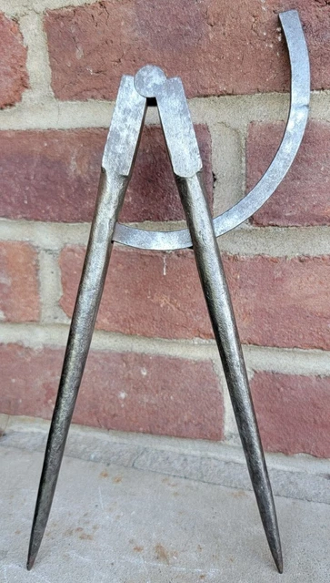 Antique Hand Forged 19th Century 10” Wing Calipers With Steel Thumbscrew