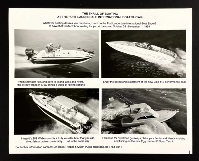 1999 Fort Lauderdale International Boat Speed Show Sport Yacht VTG Press Photo