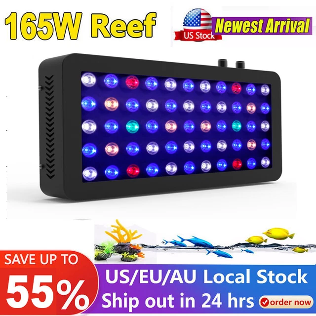 Dimmable 165W Aquarium Lights Full Spectrum Coral Reef Fish Tank LED Plant Lamp