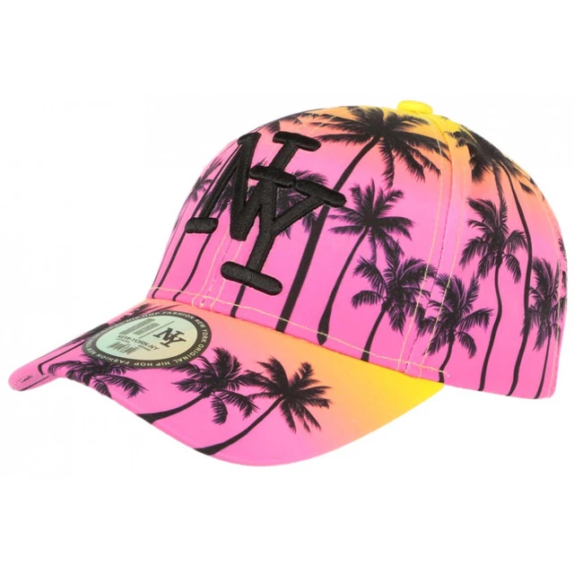 Casquette Miami Tropicale Sunrise - Rose Et Jaune, Taille Unique, Neuve Avec étiquettes