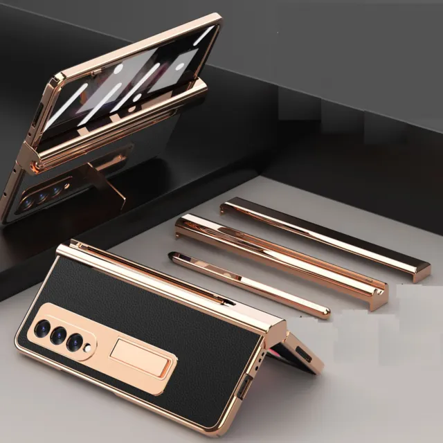 Coque intégrale en cuir trempé pour Samsung Galaxy Z Fold 3 4  antichoc 360