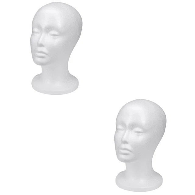 2 Pack Foam Mannequin Head Display Mannequin Hat Wigs Wig Head