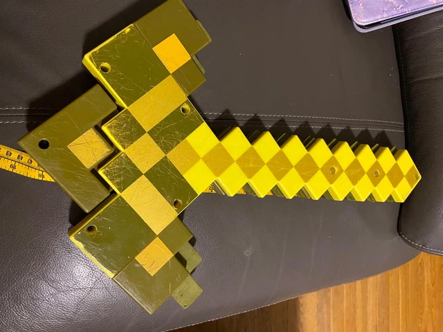 Mattel Minecraft Golden Pickaxe Pick Axe Sword Weapon Video Game Costume