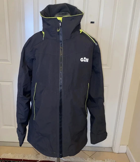 GILL PILOT XPLORE Offshore Marine Sailing Fishing Jacket sz M Black Neon Hood GILL PILOT XPLORE Offshore Marine Sailing Fishing Jacket sz M Black Neon Hood