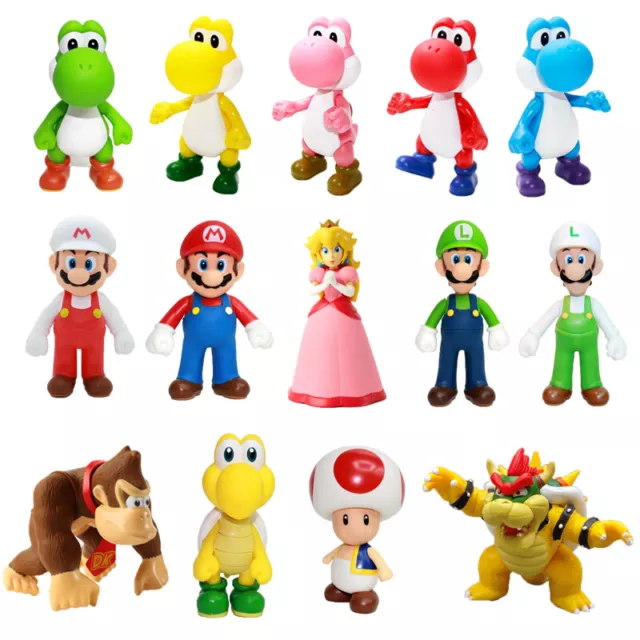 Super Mario Bros Series Koopa Peach Yoshi PVC Action Figure Model Toys