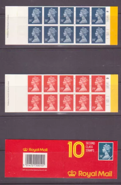 GB  booklet 10 x 19p & 14p QUESTA, 19p HARRISON, SUPERB MNH