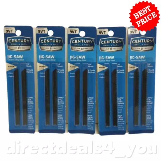 Century Drill&Tool 06609 9VT Jig-Saw Carbon Alloy Steel Saw Blades Pack of 5