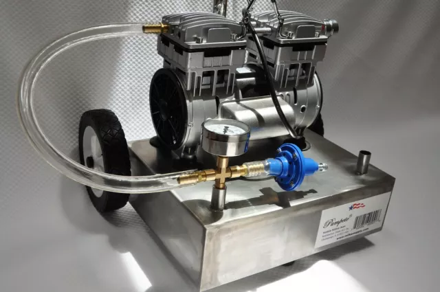 Milker Vacuum Pump Power Unit Liquid Trap SS Mobile Base Oil-less Tank Regulator