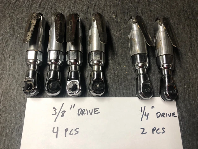Air Ratchet Lot Of 6  Pcs. 3/8” & 1/4” Drive Automotive Air Tools
