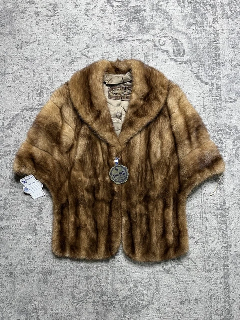 Gittelmans Sons Fur Mink Stole 1950 VINTAGE Rare Genuine Dark Brown Mink Stole