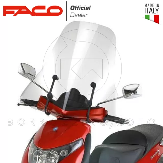 PARABREZZA ALTO PARAVENTO FACO +KIT STAFFE PIAGGIO BEVERLY 250 ie 2006 2007 2008