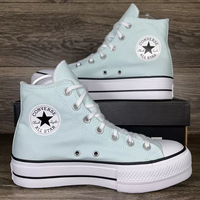 Converse Womens Chuck Taylor All Star Lift Hi Light Blue Platform Sneakers Shoes