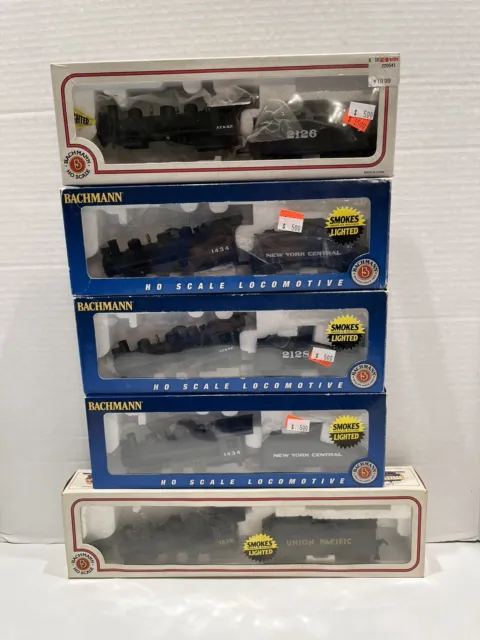 Four VTG HO Scale Bachmann 0–6-0s & 1 2-6-2 Tenders & Boilers Only Read W/ Boxes
