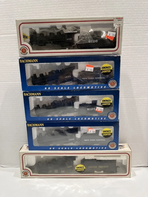 Four VTG HO Scale Bachmann 0–6-0s & 1 2-6-2 Tenders & Boilers Only Read W/ Boxes