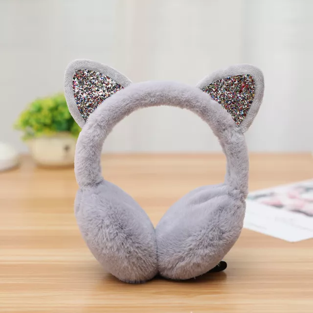 Women Kid Ear Muffs Lovely Earmuffs Cute Cat Ear Winter Warm Earflap Headband