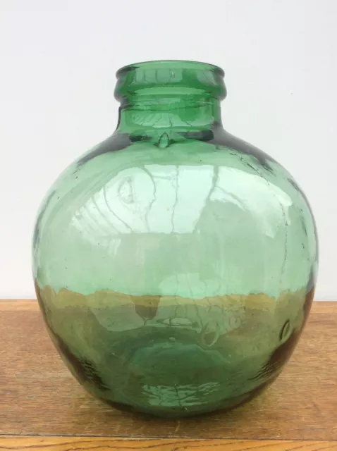 LARGE VINTAGE VIRESA GREEN GLASS CARVOY / GARDEN TERRARIUM 37cm HIGH