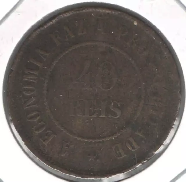 Brazil Coin 40 Réis 1908 Bronze EB568