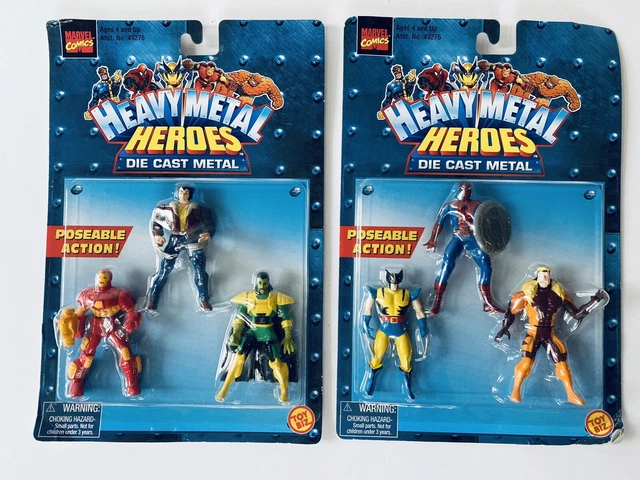 MARVEL - Heavy Metal HEROES Die Cast Metal - POSABLE Action Figures (LOT OF 2)
