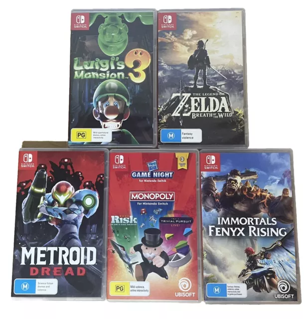 Lot of 5 Nintendo Switch Game Cases EMPTY CASES ONLY Box Artwork Zelda Metroid