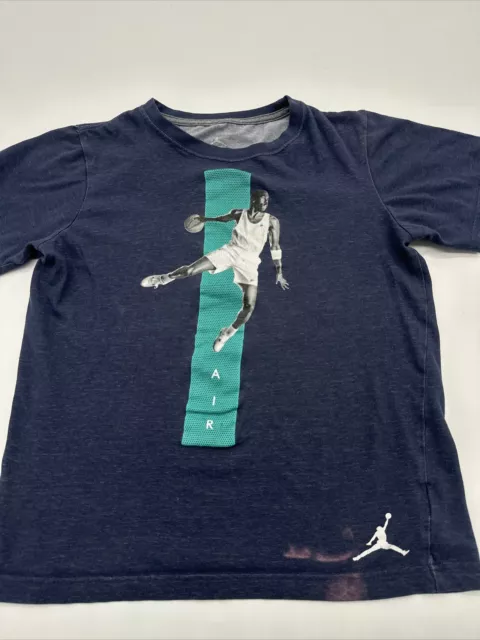 Jordan T-Shirt Youth Boy Large Blue Graphic Print Logo…#5102