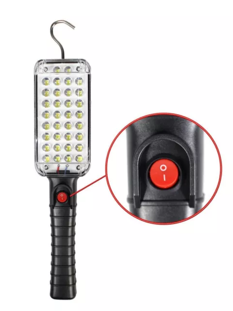 Torcia da lavoro 34 led auto lampada officina meccanico ricaricabile gancio