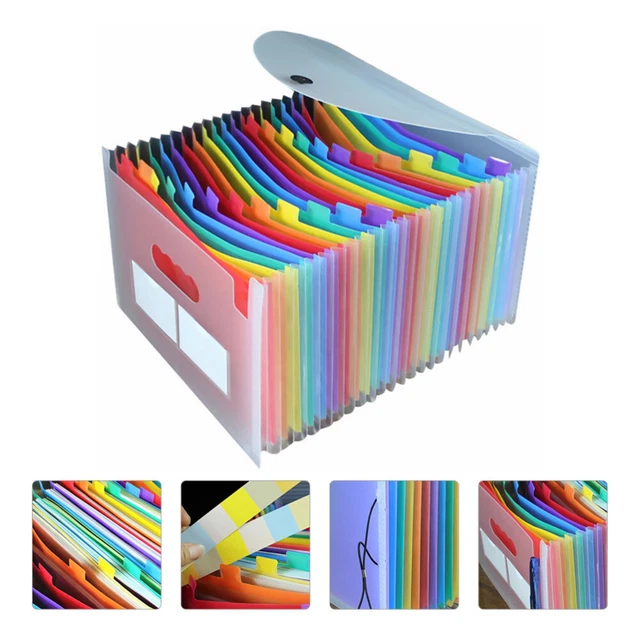 24 tasche cartella organizzatore scrivania in plastica documento colorato