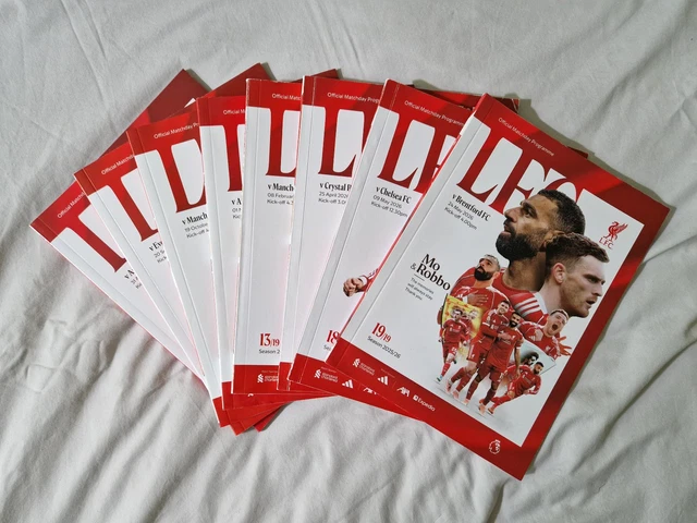 LIVERPOOL FC MATCHDAY Programmes X 8 Season 2025 2026 10 80 liverpool-fc-matchday-programmes-x-8-season-2025-2026-10-80